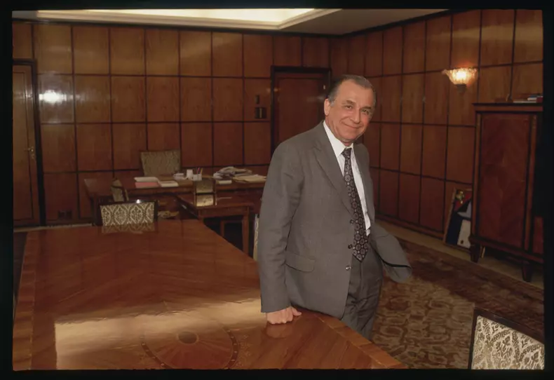 Romanian Presidential Candidate Ion Iliescu in His Office