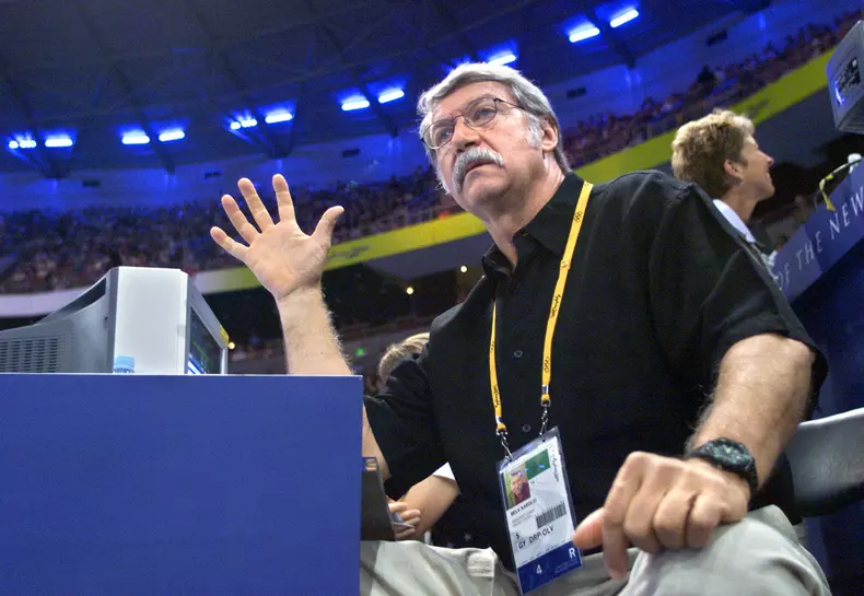 bela karolyi in tribune
