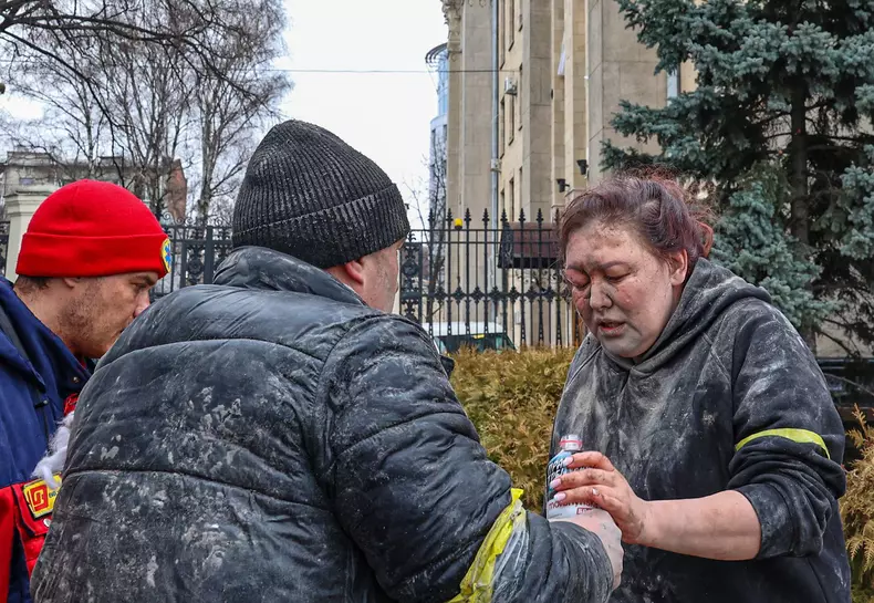 Aftermath of shelling in Kharkiv, Ukraine