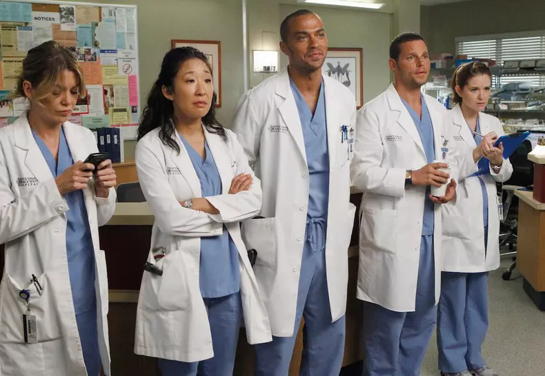ELLEN POMPEO, SANDRA OH, JESSE WILLIAMS, JUSTIN CHAMBERS, SARAH DREW