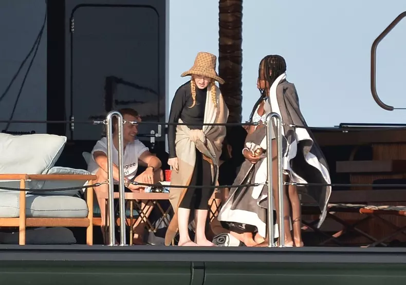 *PREMIUM-EXCLUSIVE* MUST CALL FOR PRICING BEFORE USAGE  - The 'Queen of Pop' Madonna continues to lap up the summer sunshine on her Italian holiday in Ponza as the legendary American singer is seen out to sea on her luxury yacht with boyfriend Akeem Morri