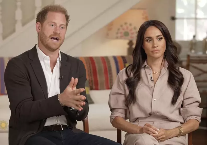 Le prince Harry, duc de Sussex et Meghan Markle, duchesse de Sussex, lors d'une interview pour l'émission CBS News Sunday Morning
