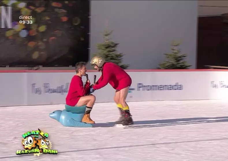 Pariu pierdut la „Neatza...”. Răzvan și Dani au renunțat la pantaloni, în direct, la -3 grade Celsius (2)