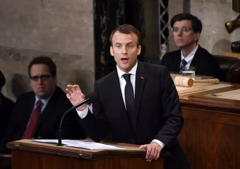 French President Macron addresses a joint session of Congress - DC