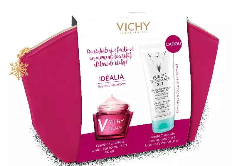 Set, cremă de față și demachiant, Vichy, Idealia, 114 lei
