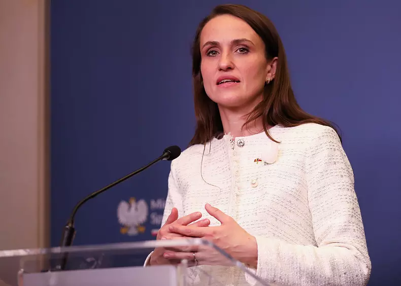 Radoslaw Sikorski's Press Conference With Oana-Silvia Toiu In Warsaw