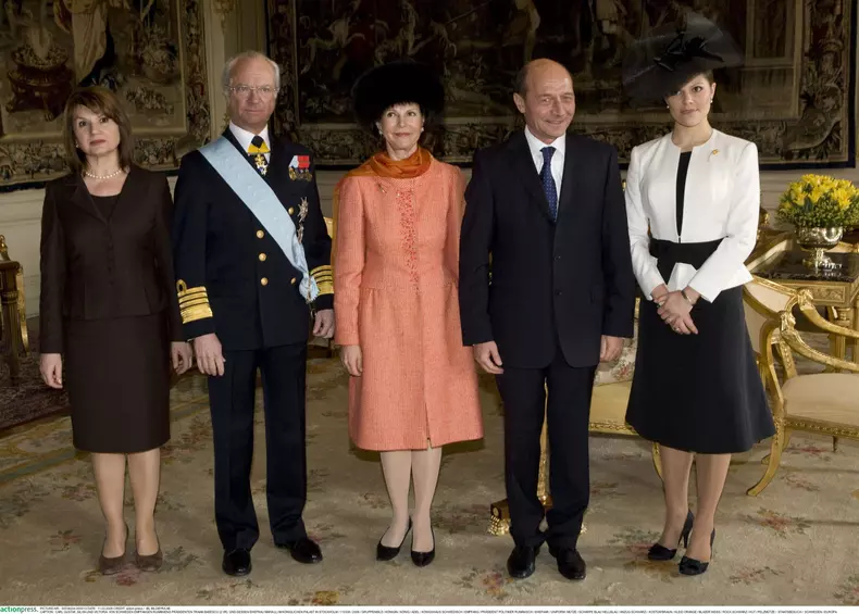 Das schwedische Knigshaus empfngt Rumaniens Prsidenten T. Basescu in Stockholm
