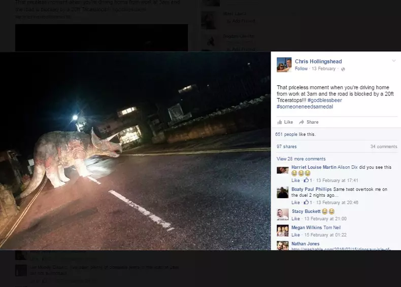 triceraptor dinozaur pe drum