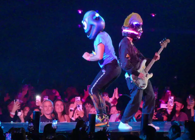 Chris Martin and his band Coldplay perform at the Rose Bowl in Pasadena, Ca