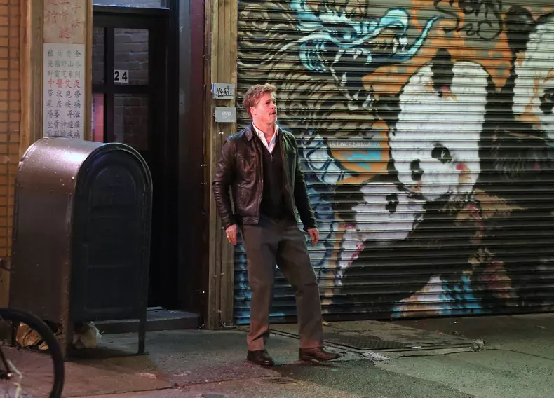 Brad Pitt And George Clooney On Set - NYC