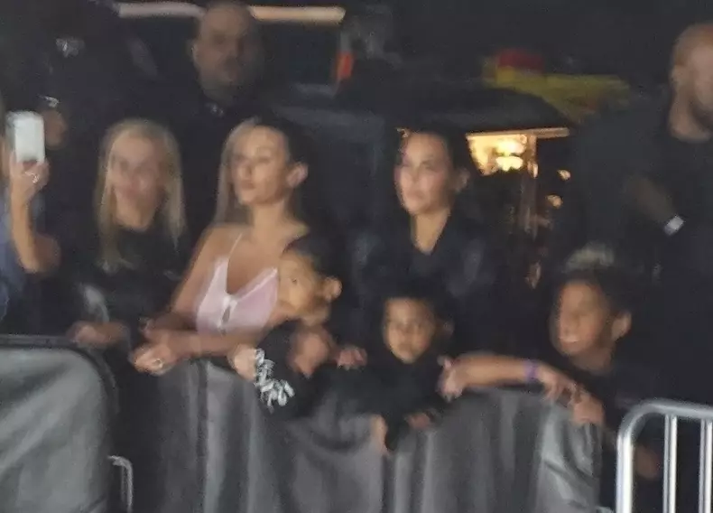*EXCLUSIVE* Bianca Censori and Kim Kardashian are side by side at the 'Vultures' concert as North takes stage again with dad Kanye! *Web Must Call For Pricing*