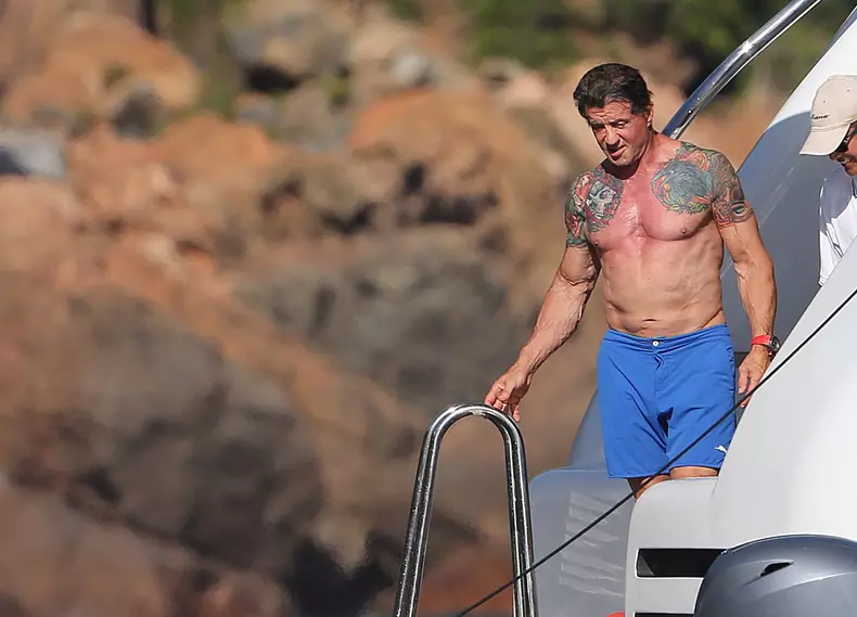 EXCLUSIVE: Sylvester Stallone and family holiday in Corsica