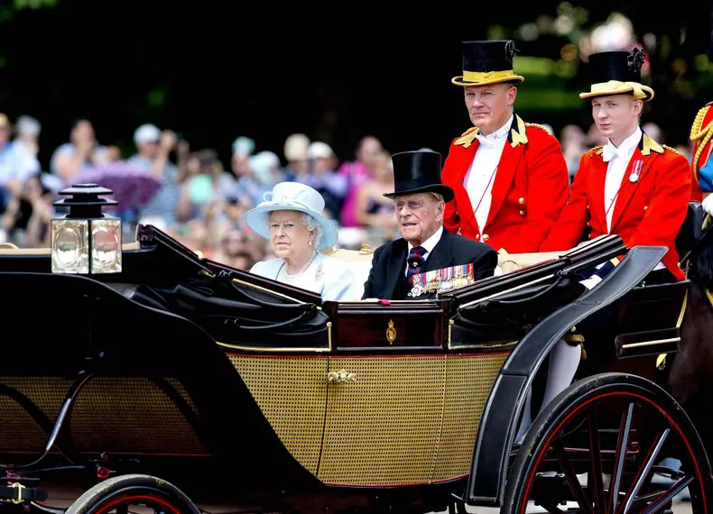 The ceremony of the Trooping the Colour, marking the monarch's official birthday, in London.