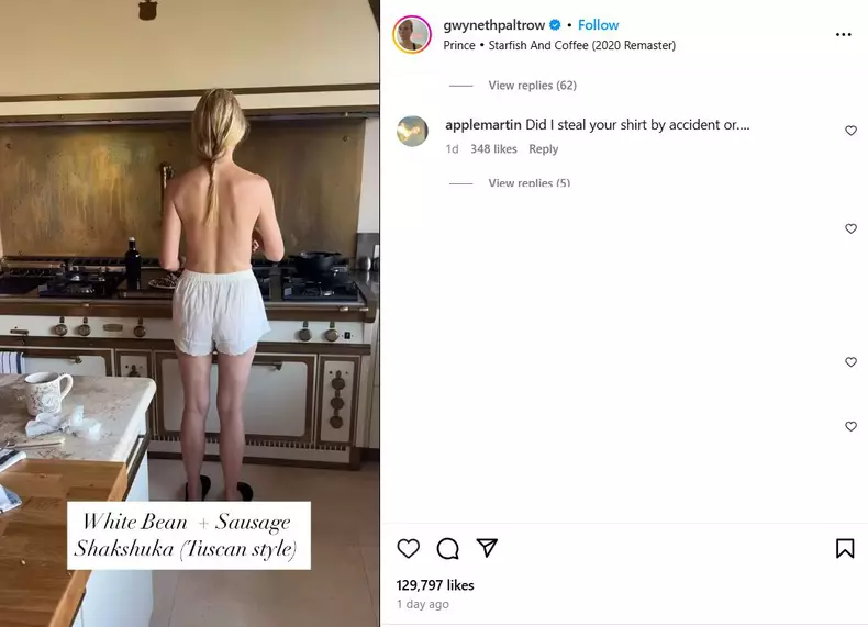 Gwyneth Paltrow, a apărut topless în timp ce gătea 