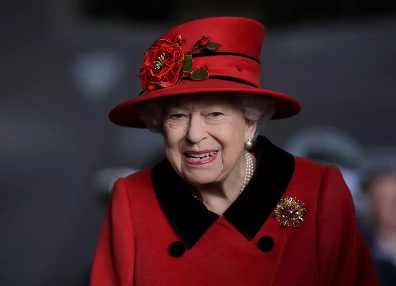 Queen Elizabeth II visit to HMS Queen Elizabeth at HM Naval Base, Portsmouth, UK - 22 May 2021