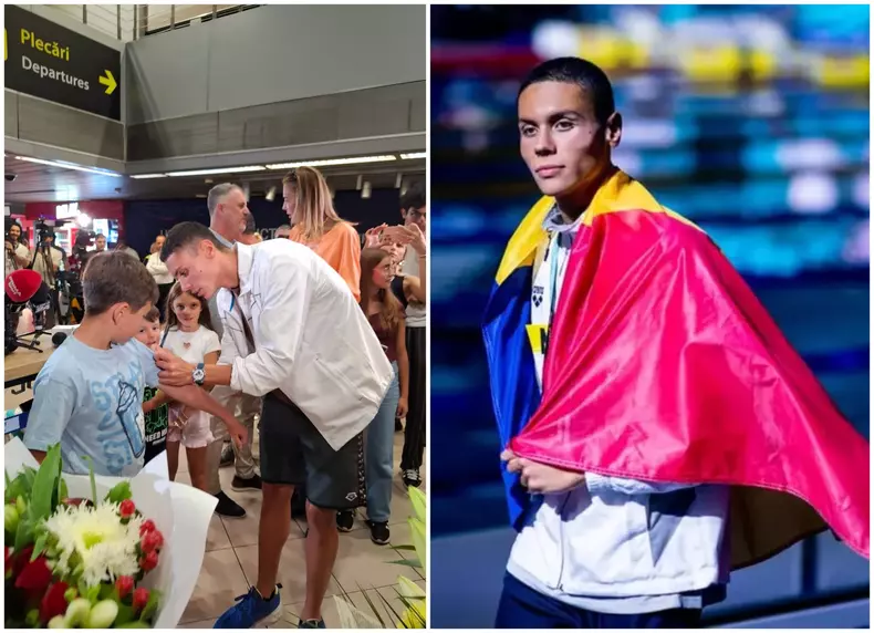 David Popovici primit ca un erou la sosirea de la Singapore