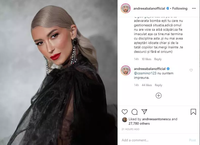 Andreea Balan confirmă despărțirea de George Burcea