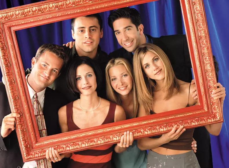 Matthew Perry, Courteney Cox Arquette, Matt LeBlanc, Lisa Kudrow, Matt LeBlanc, Lisa Kudrow, David Schwimmer, Jennifer Aniston, în serialul „Friends”