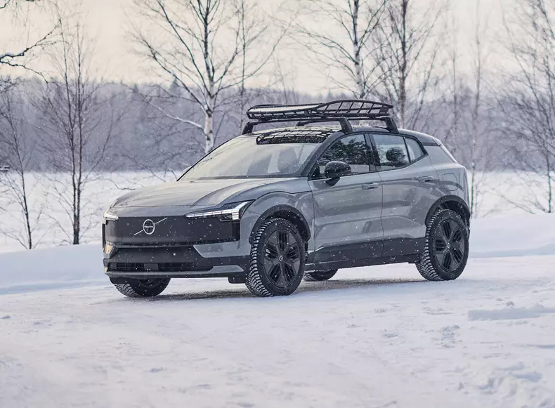 Volvo EX30 Cross Country with Swedish winter cabin