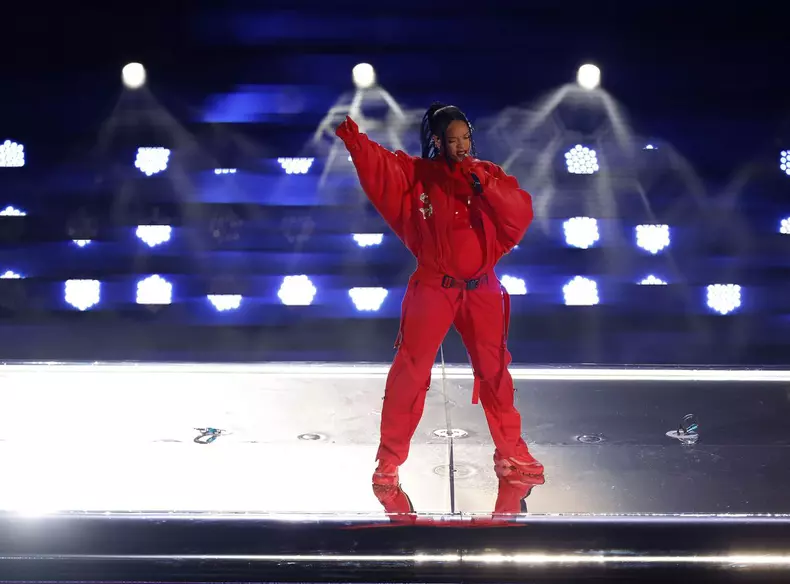 Rihanna Performs Live At Super Bowl LVII