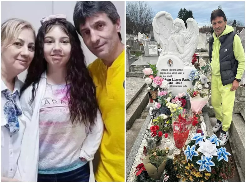 iosif rotariu la mormantul sotiei sale, dana