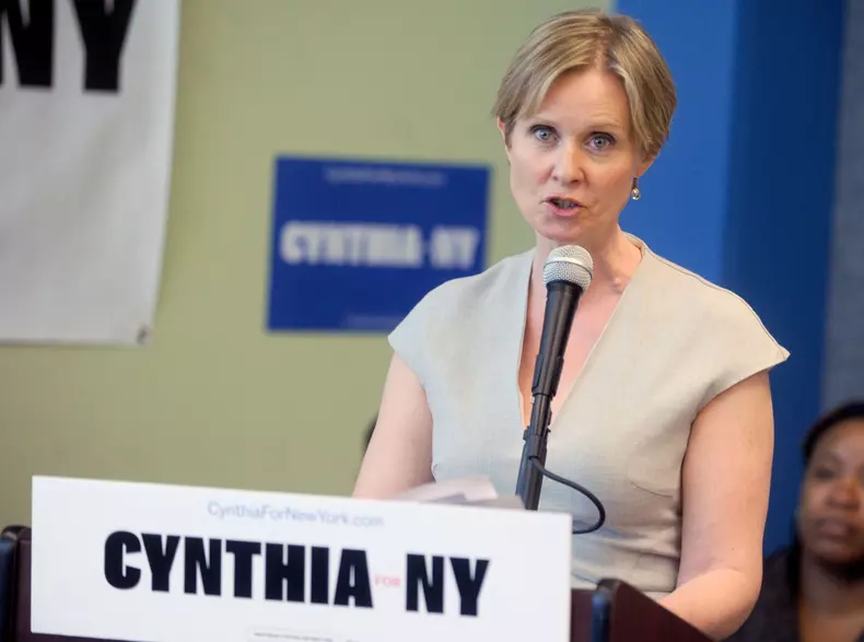 Democratic Candidate For Governor Cynthia Nixon Speaks - NYC
