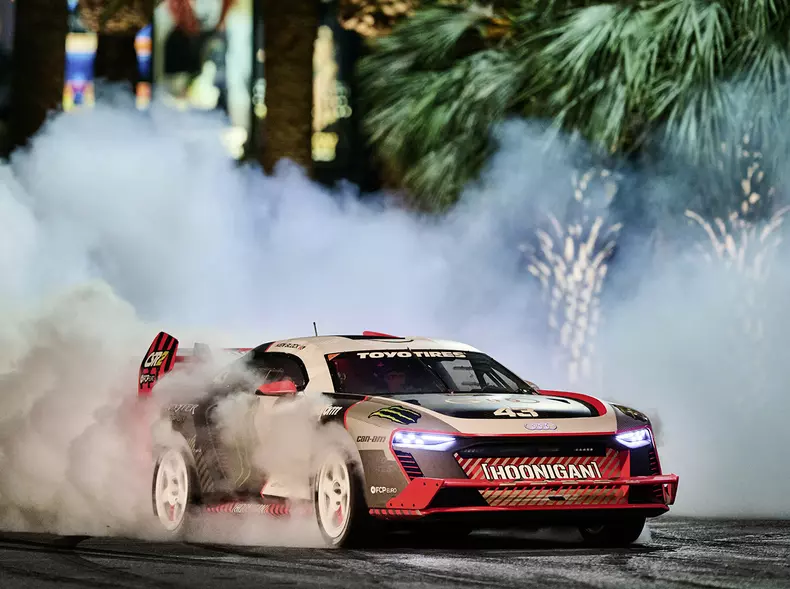 Ken Block and the Audi S1 Hoonitron electrify Las Vegas