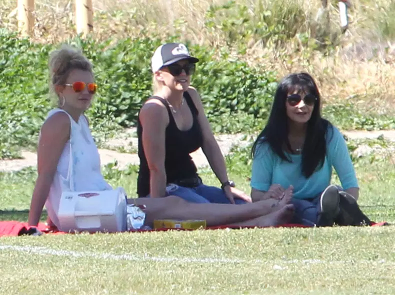 Britney Spears Watching Her Boys Play Soccer