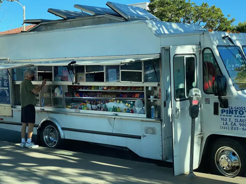 *EXCLUSIVE* Harrison Ford Keeps It Real And Eats Off Taco Truck