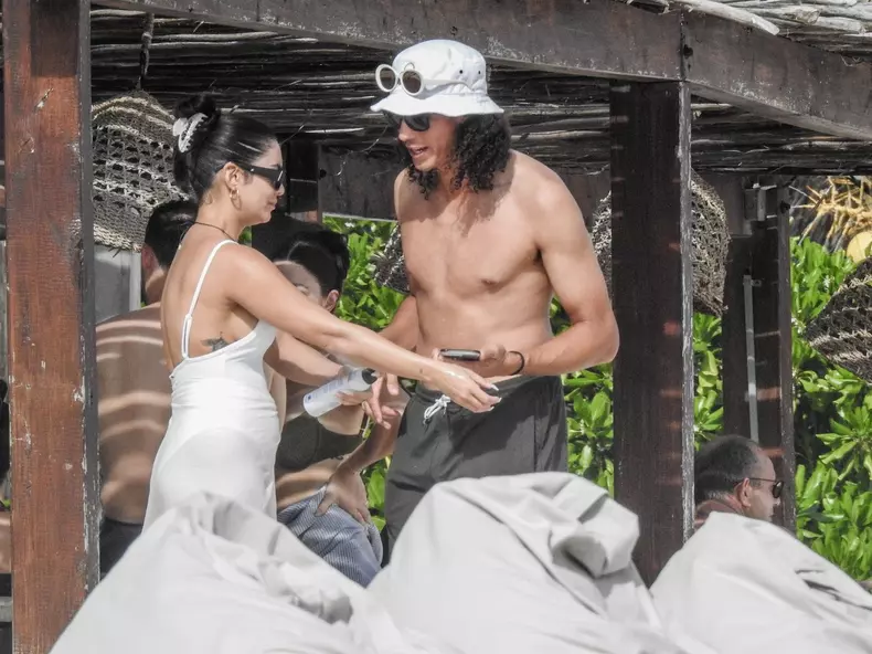 *PREMIUM-EXCLUSIVE* Lovebirds Vanessa Hudgens & Cole Tucker can't contain their joy after tying the knot in sunny Mexico!