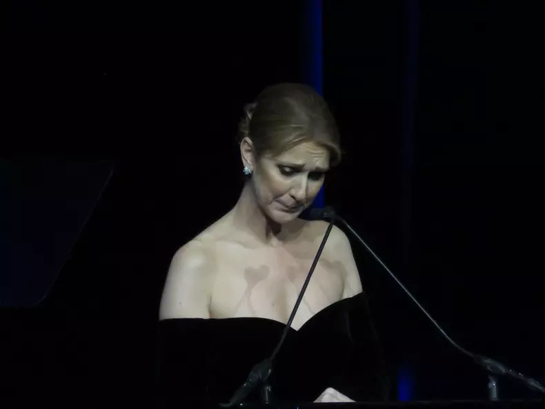 Céline Dion assiste à la cérémonie en hommage à son mari René Angélil, intitulée "Celebration of Life" avec son fils aîné René-Charles au Caesars Palace de Las Vegas