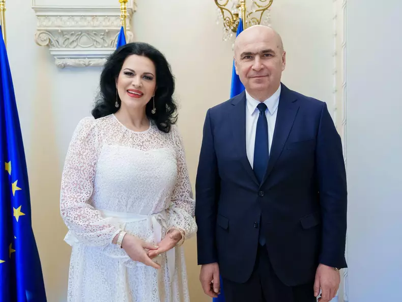 Președintele interimar Ilie Bolojan a onorat-o pe Angela Gheorghiu la Palatul Cotroceni, 3 aprilie 2025