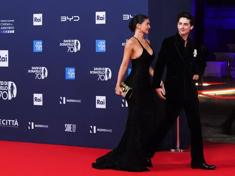 Rome, 70th Edition Of The David Di Donatello, First Red Carpet As A Couple For Kylie Jemmer And Timothee Chalamet