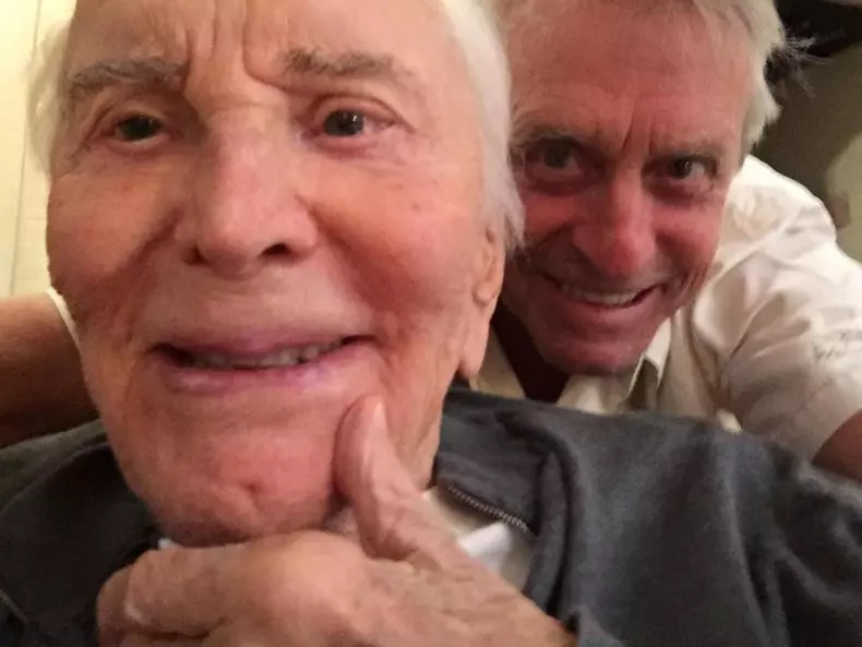 Michael Douglas și tatăl său Kirk Douglas