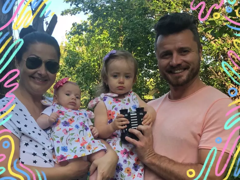 Gabriela Cristea, Tavi Clonda și fiicele lor, Iris și Victoria