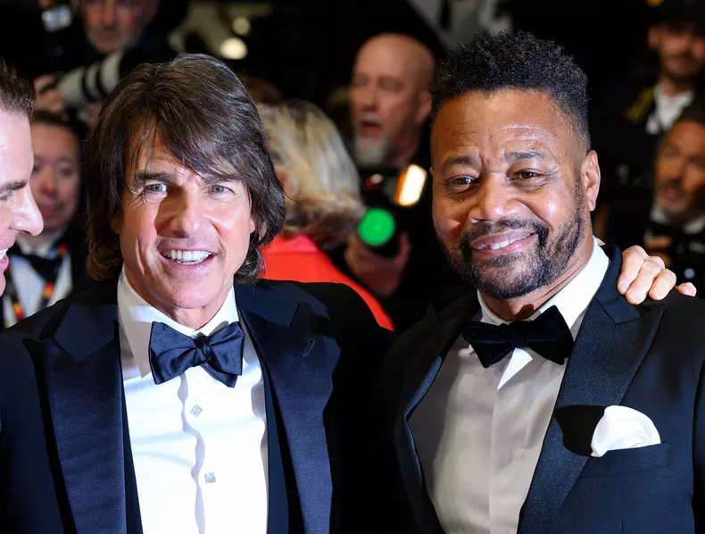 Cannes, France. May 14th, 2025. Tom Cruise and Cuba Gooding Jr attending the Mission Impossible, The Final Reckoning Gala Premiere, part of the 78th Cannes Film Festival, Palais des Festival. Credit: Doug Peters/EMPICS/Alamy Live News