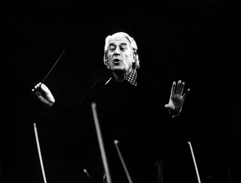 Celibidache, Sergiu, 28.6.1912 - 14.8.1996, Romanian conductor, half length, conducting, circa 1982,