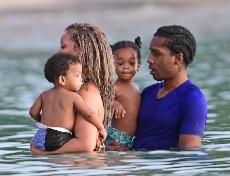 *PREMIUM-EXCLUSIVE* *MUST CALL FOR PRICING* The Grammy-Winning Superstar Rihanna wears her sultry black maxi beach dress watching the sun go down and taking a dip in the sea with her beau Asap Rocky during their family holiday in Barbados.
**PICTURES TAKE