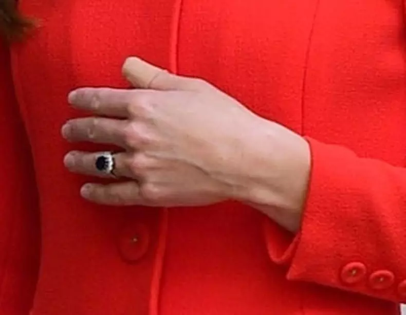 The British Royal Catherine Duchess of Cambridge leaving The National Portrait Gallery in London.