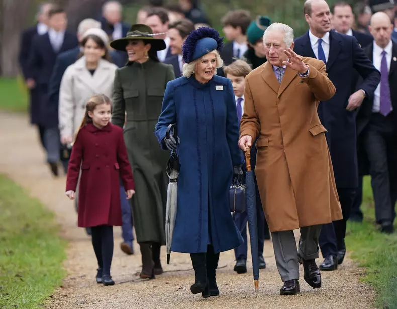 Royals attends Christmas Day Church service in England