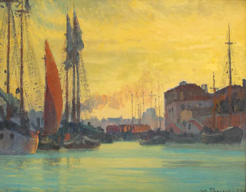 Stefan-Popescu-Inserare-peste-Chioggia-1924-colectie-privata
