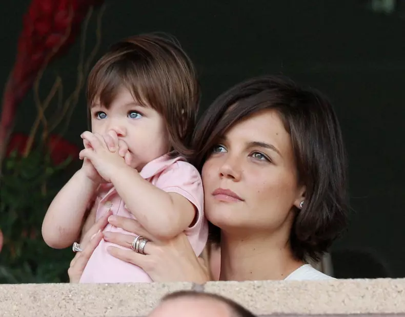 Katie Holmes and Suri Cruise watch David Beckham make his long-awaited debut for LA Galaxy