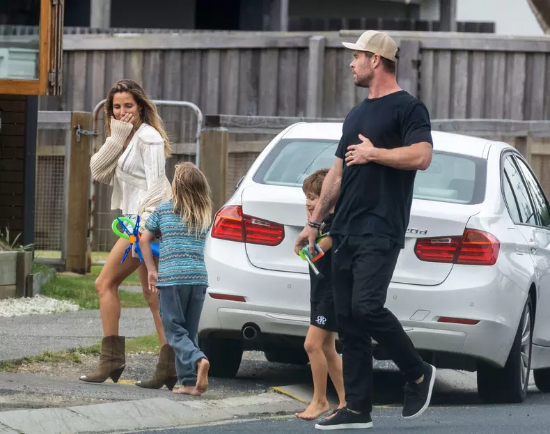 EXCLUSIVE: *NO DAILYMAIL ONLINE* Chris Hemsworth And Elsa Pataky Celebrate Mother's Day With (What Looks Like) Mimosas, At A Family Brunch With Their Children. The Hemsworth Family Had Double The Reason To Celebrate, With Daughter India Rose's 10th Birthd
