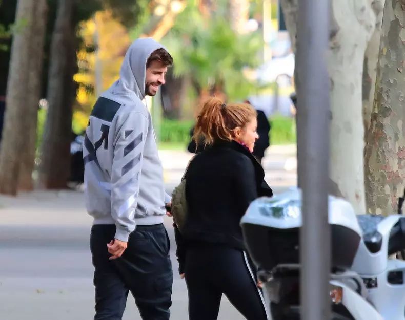 EXCLUSIVE Singer Shakira and football player Gerard Pique enjoy a day in the park with their children
