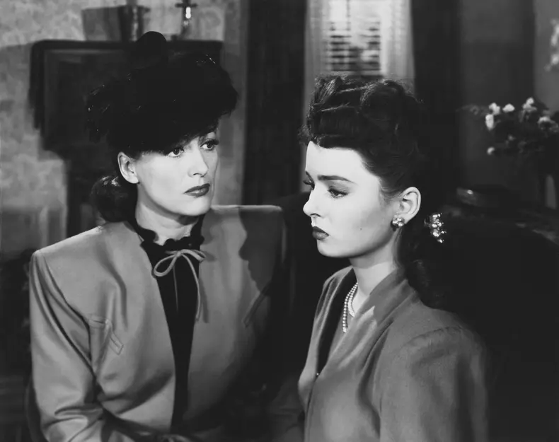 On the set of Mildred Pierce