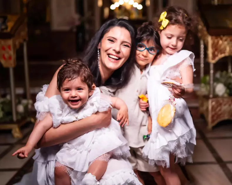 Ramona Păuleanu și copiii ei