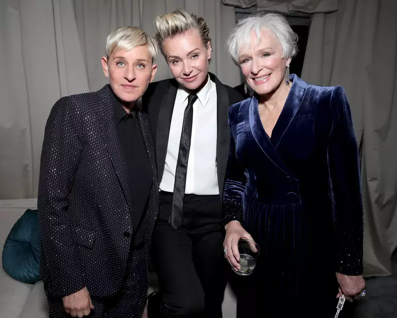Ellen DeGeneres, Portia de Rossi si Glenn Close la Netflix 2020 Golden Globes After Party