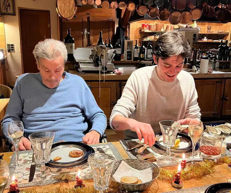 Alain Delon cu fiul lui