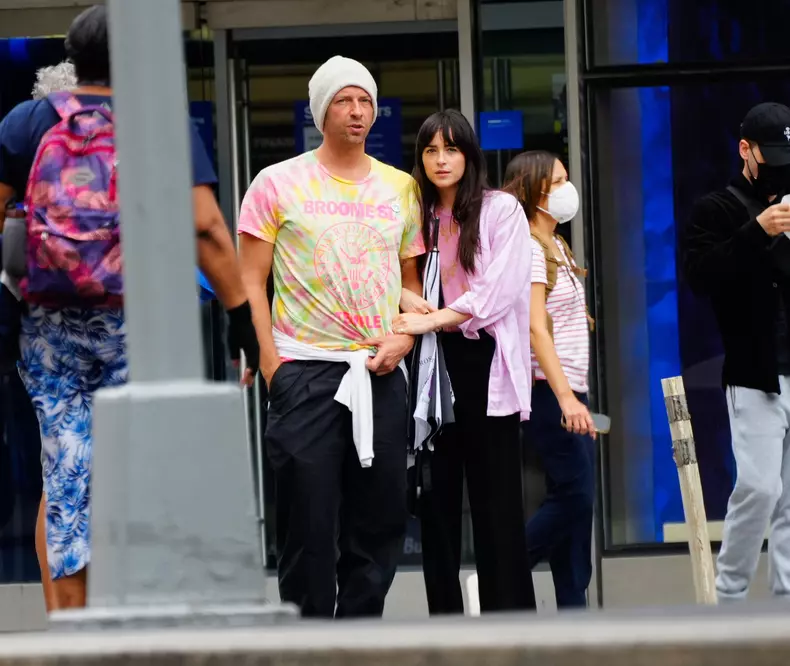EXCLUSIVE: Chris Martin and Dakota Johnson Step Out For a Stroll in New York City