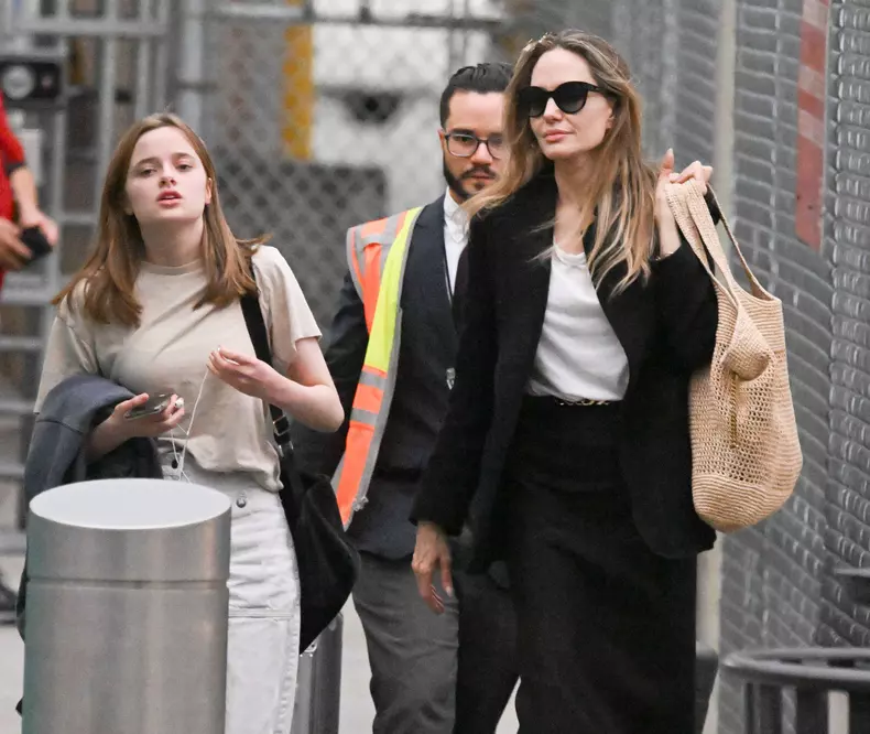 EXCLUSIVE: Angelina Jolie is Spotted Arriving at JFK Airport in New York City